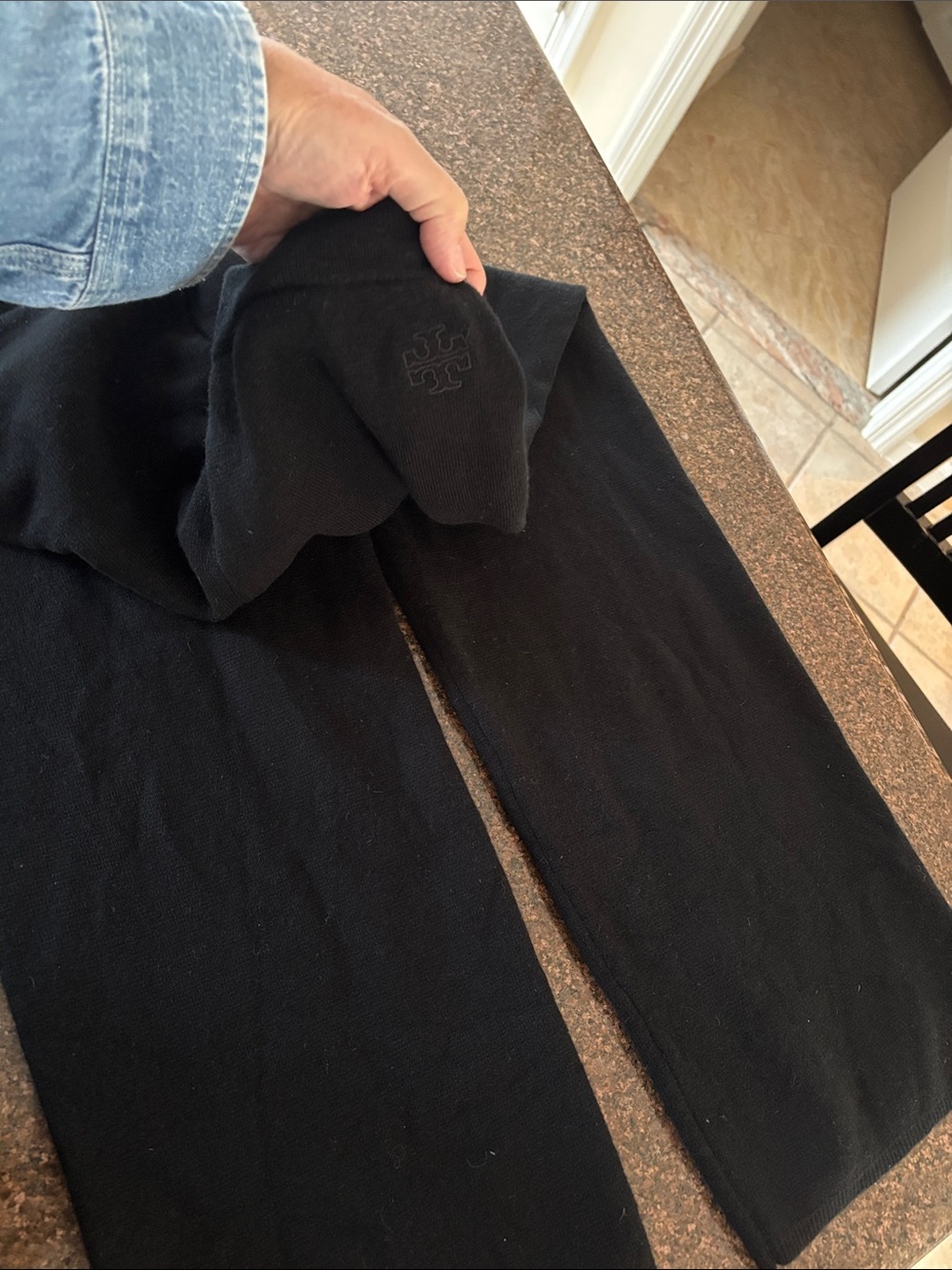 Tory Burch Sport Black Knit 90% Wool-10% Cashmere Wide-Leg Pants-XS - Picture 7 of 7